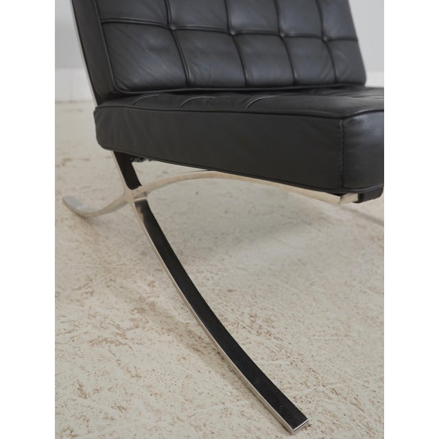 1980s Hekman Mid Century Modern Chrome Barcelona Chair & Ottoman For Sale - Image 5 of 18