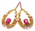 Bochic "Capri" Vintage Ruby & Multi Fancy Sapphire Earrings-18K Gold & Silver For Sale