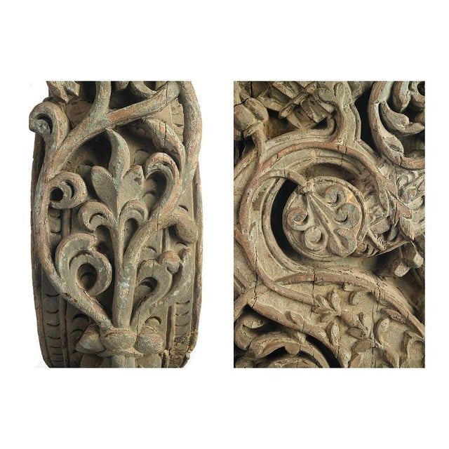 Teak Sculpture on Metal Base, 1930s For Sale - Image 4 of 5