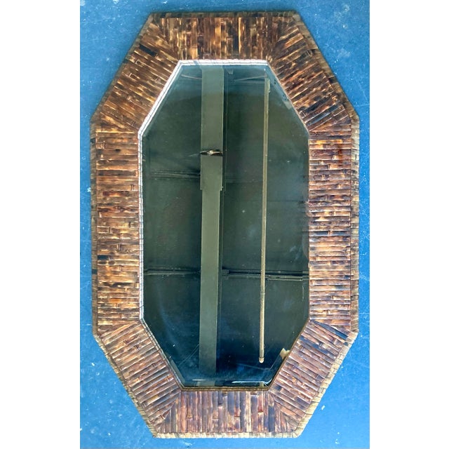 Vintage Boho Harrison Van Horn Split Bamboo Octagon Mirror For Sale - Image 12 of 12