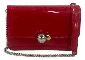 Mid 20th Century Christian Dior Red Patent Leather Tribale Chain Flap Bag