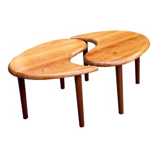 Danish Modern Yin Yang Teak Coffee Tables - A Pair For Sale
