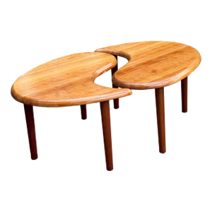 Danish Modern Yin Yang Teak Coffee Tables - A Pair