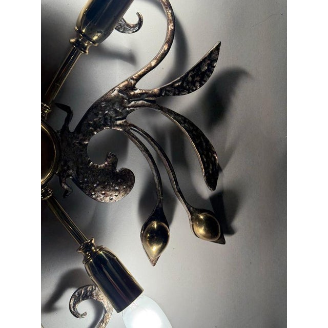 Vintage Flush Mount in Brass and Iron by Hans Möller, 1980s For Sale - Image 11 of 16
