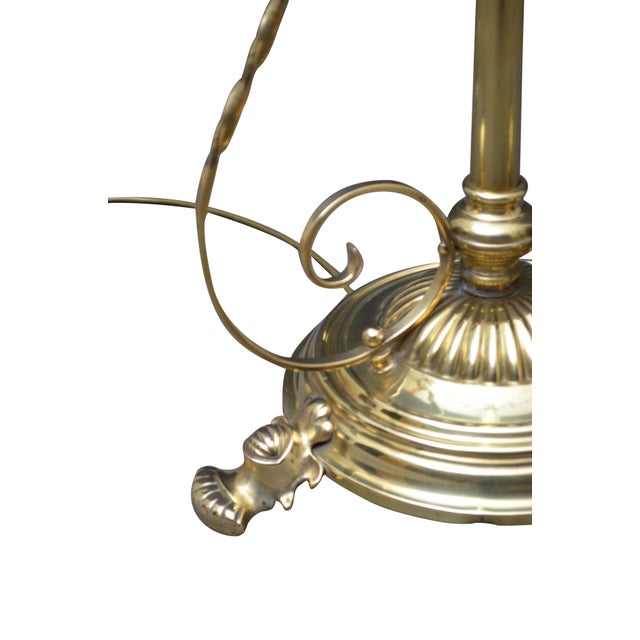 Metal Arts and Crafts English Brass Height Adjustable Floor Lamp, 1900 For Sale - Image 7 of 13