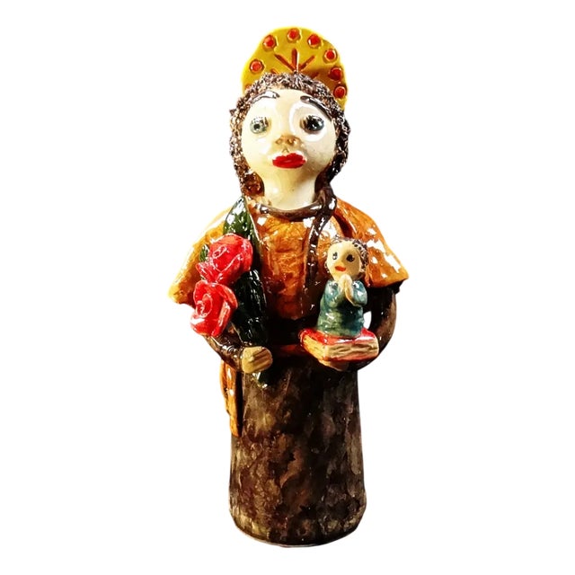 Ines Machado, Statuette of Saint Anthony of Padua, 2025, Terracotta For Sale