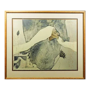 1980s Frank Howell Summer Flower Colored Framed Hand Signed Lithograph