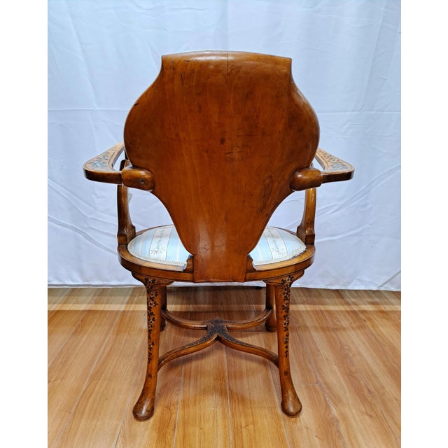 French Verni Martin Style Hand Painted Armchair For Sale - Image 3 of 11