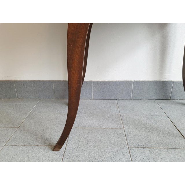 French Art Deco Side Table in Oak and Mirror, 1930s For Sale - Image 4 of 16