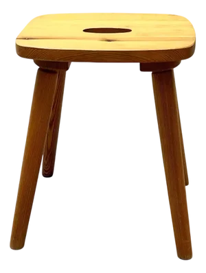 Swiss Wooden Quadripod Stool in Pine