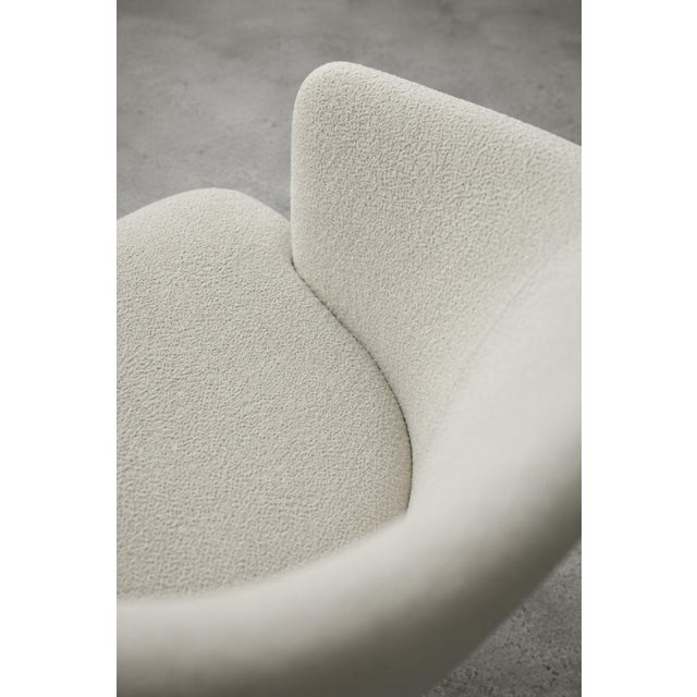 Mid-Century Modern Mid-Century Scandinavian Modern Oak and Fabric Armchair with Rounded Backrest, 1960s For Sale - Image 3 of 18