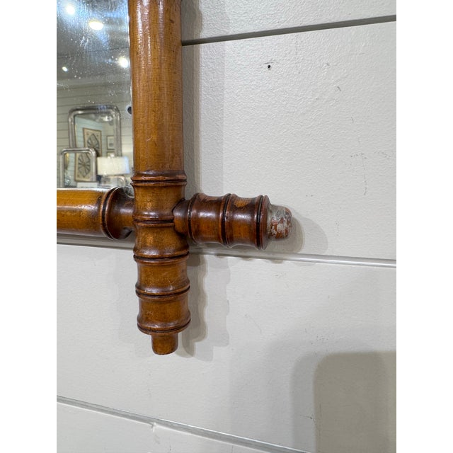 Wood 19th Century French, Full Bamboo Mirror For Sale - Image 7 of 8