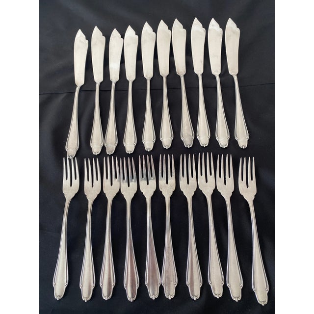 20th Century German Cutlery Fish Knives & Fish Forks Silver-Plated by Klingel - 20 Pieces For Sale In Denver - Image 6 of 10