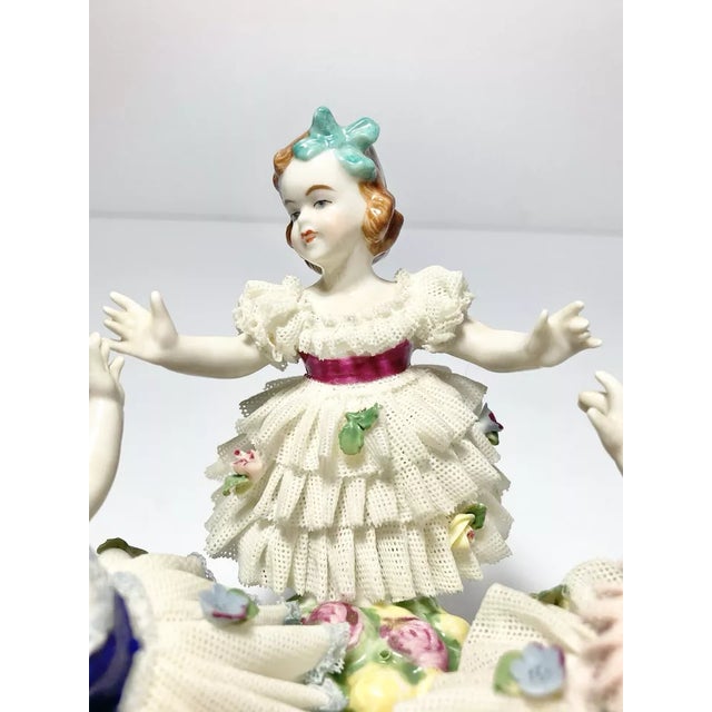 White 1930s Müller Volkstedt Dresden “Ring Around the Rosie” Porcelain Figurine For Sale - Image 8 of 12