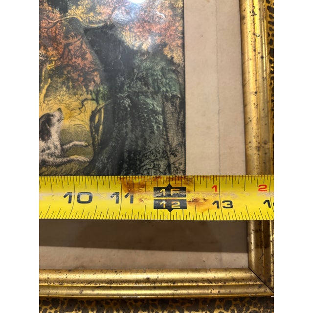 1850s Framed Original Currier & Ives Hand-Colored Lithograph, "Squirrel Shooting" For Sale In Seattle - Image 6 of 12