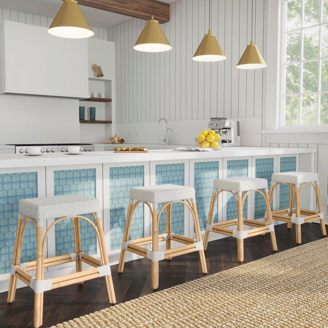 Evoking images of sidewalk tables in the Cote d'Azur, counter stools like this will give your kitchen, dining area, or...