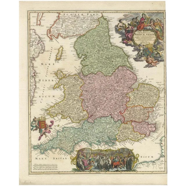 Map of England by Nicolaes Visscher II, 1690 For Sale - Image 12 of 12