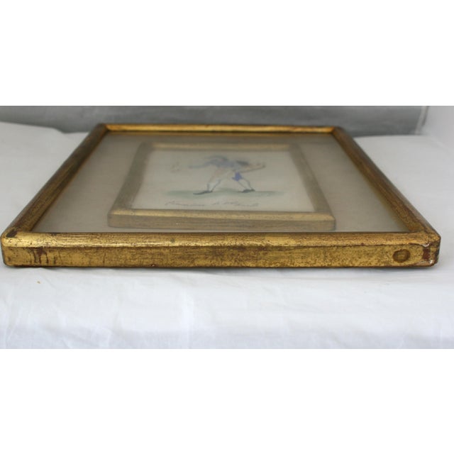 Paint Antique Framed Italian Watercolor Painting "Venditore Di Agnelli" Street Cry Lamb Seller For Sale - Image 7 of 11