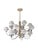 Italian chandelier with fifteen white opaline glass globes held by champagne colored metal structure / Made in Italy by...