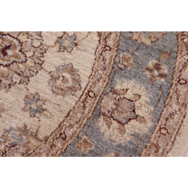 1990s Boho Chic Ziegler Ivory/Gray Wool Runner Rug- 4'0'' X 4'1'' For Sale - Image 5 of 10