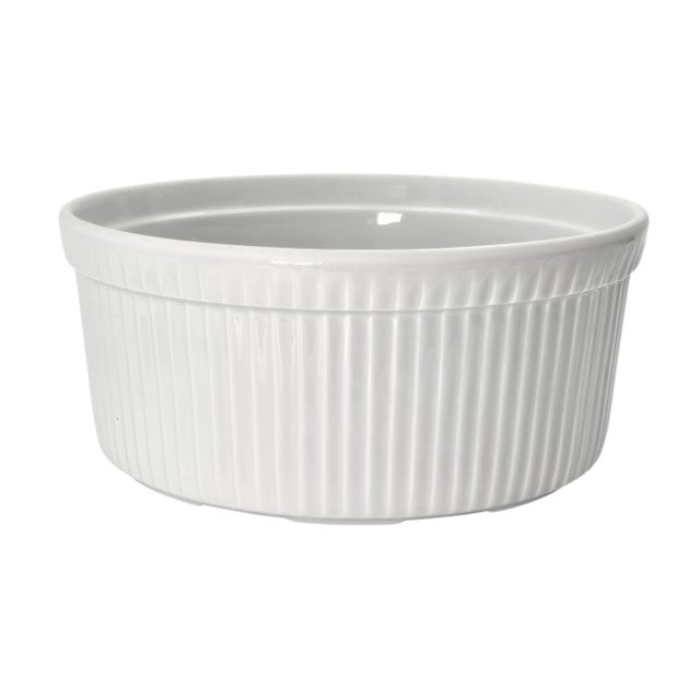 French Vintage Apilco French Porcelain Soufflé Dish, Porcelaine À Feu For Sale - Image 3 of 10