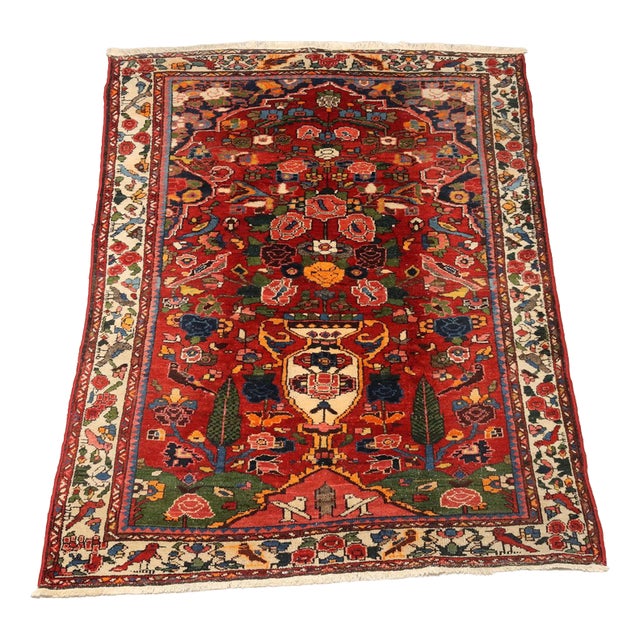 Bakhtiary Rug in Cotton and Wool For Sale
