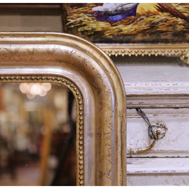 French 19th Century French Louis Philippe Giltwood Wall Mirror With Engraved Motifs For Sale - Image 3 of 6