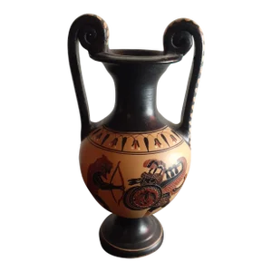 Antique Circa 1920 Hercules Greek Olpe Dual Handle Bud Vase