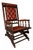 English Leather Platform Rocking Chair For Sale
