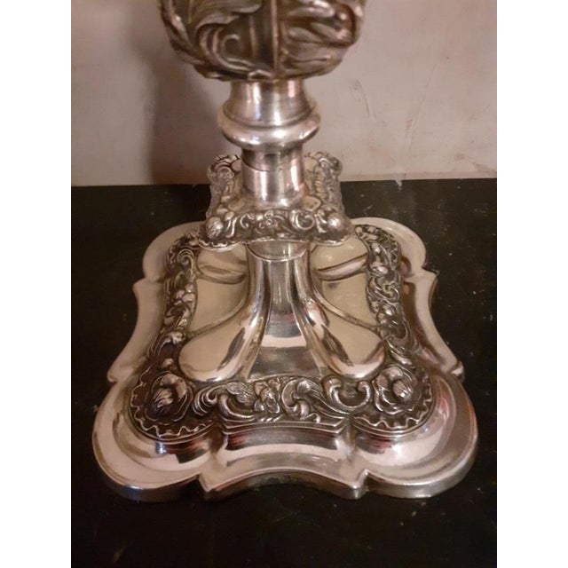 English Candlesticks in Silver Metal, 1930s, Set of 2 For Sale - Image 6 of 9