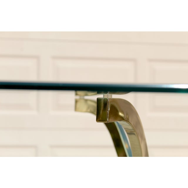 Rare Vintage Mid-Century Modern Brass & Glass Dining Table | Milo Baughman Style, 1980s For Sale - Image 10 of 12