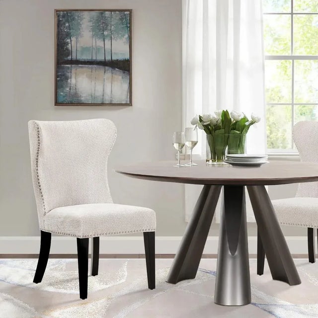 Ivory Pasargad Home Elara Design Dining Chairs, Ivory - Set of 2 For Sale - Image 8 of 10