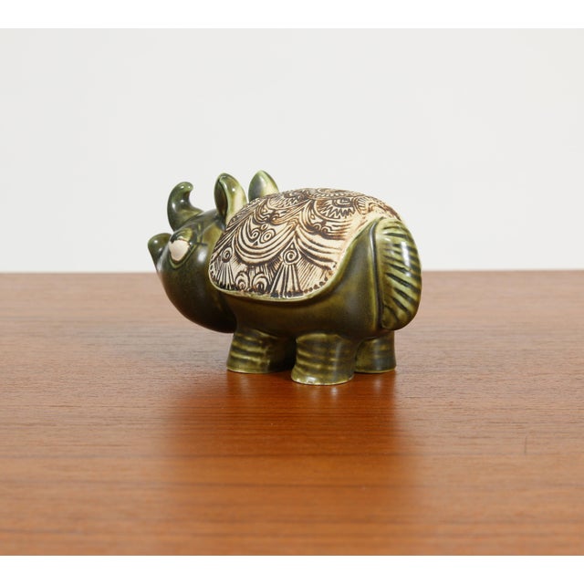 1970s Rhinoceros by Lisa Larson for Gustavsberg Sweden For Sale In Phoenix - Image 6 of 12