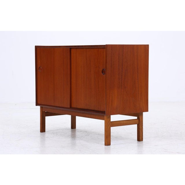 Mid-Century Modern Danish Modern Teak Chest of Drawers with Sliding Doors, 1960s For Sale - Image 14 of 15