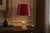 French Table Lamp with Glass Fruit and Red Tole Shade, 1970s For Sale - Image 3 of 8