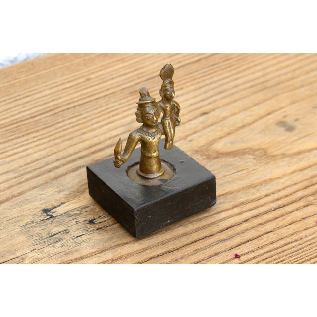 Indian Indian Miniature Bronze Warrior Figure For Sale - Image 3 of 8