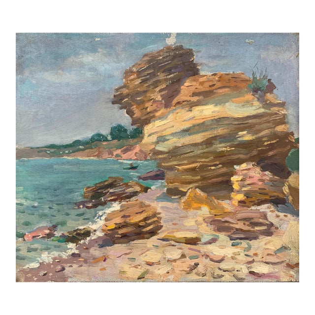Original Seascape Oil Painting, Ukrainian Artist, 1961 29-34 For Sale
