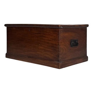 Antique 19th Century Victorian English Oak Blanket Box For Sale