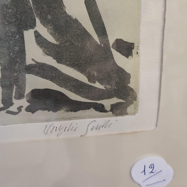 Virgilio Guidi, Color Engraving, Framed For Sale - Image 4 of 10