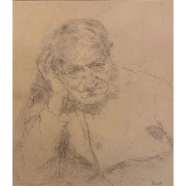 Heinrich Pforr, Father of the Artist Portrait in Thought, 1919, Oil on Canvas For Sale - Image 12 of 12