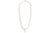 Deco-style crystal necklace featuring carved dropped center section on a strand of frosted crystal beads with facetted...