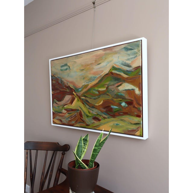 Contemporary 'Off the Beaten Track' Original Abstract Landscape Acrylic Painting by British Artist Frances Daws, Framed For Sale - Image 4 of 10
