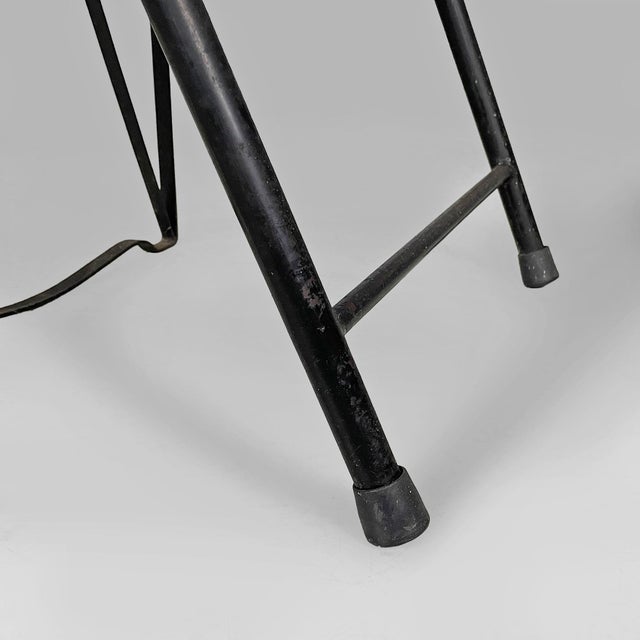 Italian Modern Folding Chair in Brown Leather and Metal, 1980s For Sale - Image 17 of 18