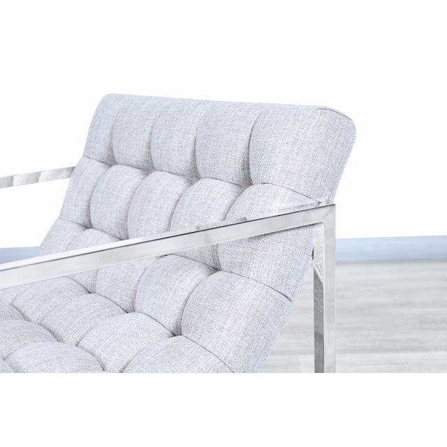 Chrome Mid-Century Modern Chrome Lounge Chairs Attributed to Milo Baughman For Sale - Image 8 of 13