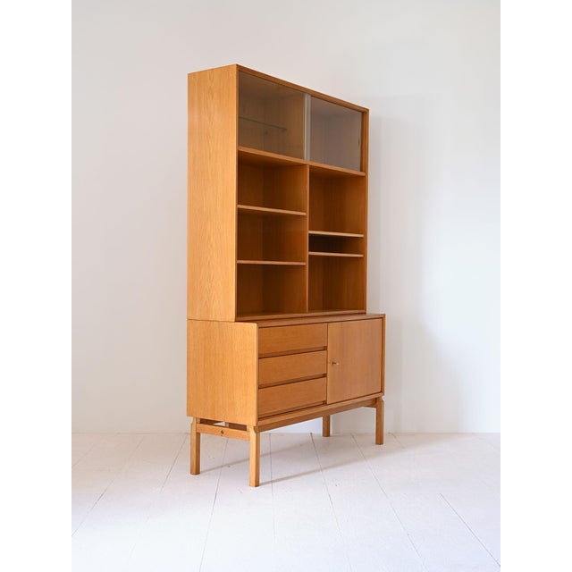 Vintage Oak Bookcase, 1960s For Sale - Image 3 of 10
