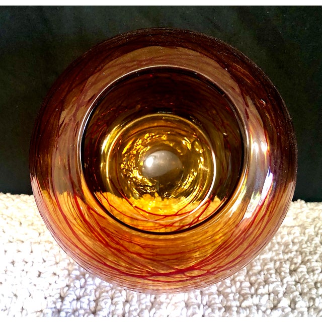 Mid 20th Century Mid-Century Modern Hand-Blown Art Glass Vase For Sale - Image 5 of 6