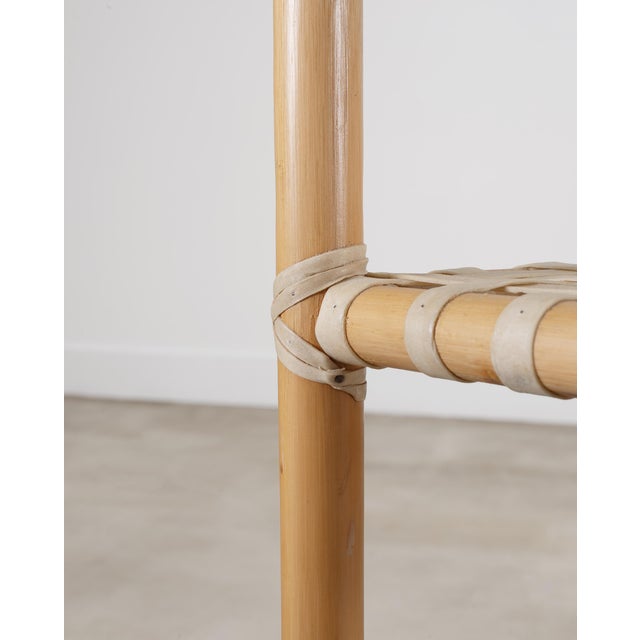 McGuire Antalya Leather Four-Tier Rattan Étagère Plant Stand For Sale - Image 9 of 18