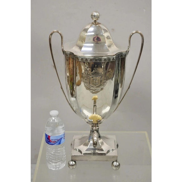 Antique English Regency Silver Plated Trophy Cup Urn Coffee Beverage Samovar For Sale - Image 10 of 10