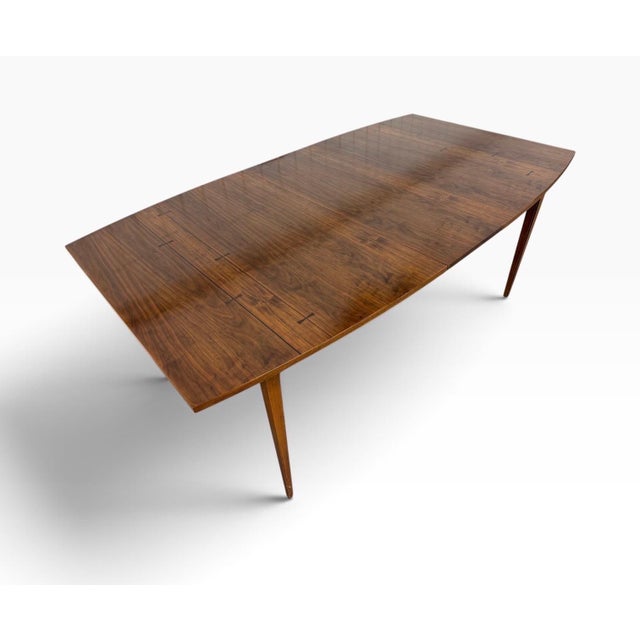 Mid-Century Modern Lane Tuxedo Walnut Dining Table For Sale In Philadelphia - Image 6 of 7