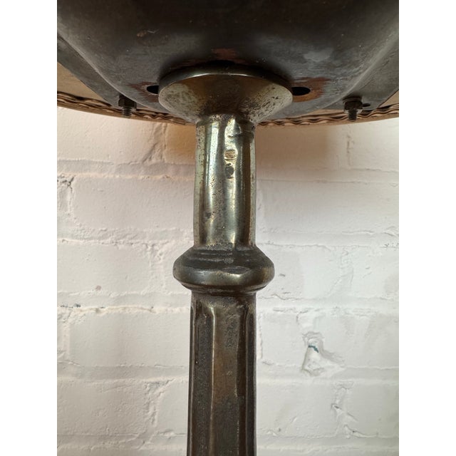 Metal Early 20th Century Antique Wrought Iron French Bistro Chair With Rotating Seat For Sale - Image 7 of 12